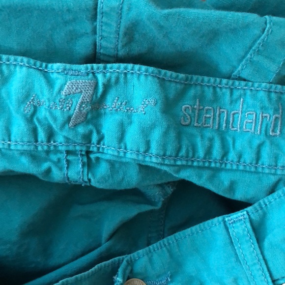 7 For All Mankind Standard Straight Leg Pants Size 36 Button Fly Teal #f12 - Picture 6 of 7